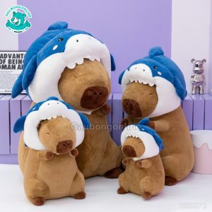 gấu bông capybara cosplay cá mập