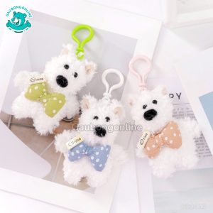 móc khóa chó puppy Đeo nơ