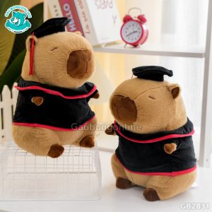 gấu bông capybara Đeo yếm làm tổ nâu